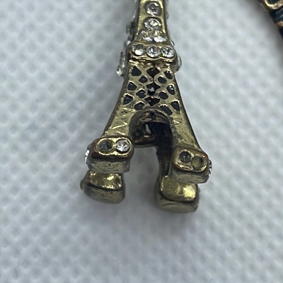 Juicy Couture Gold Tone Charm Bracelet Eiffel Tower Diploma Crest & Rhinestone - Picture 11 of 13